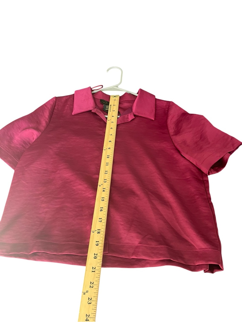 House of Harlow 1960 Fuchsia Satin Crop Blouse Shirt Y2K Party Top S - Picture 4 of 7